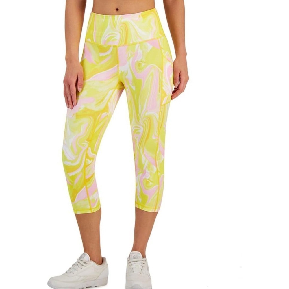 Ideology Yellow and Pink Abstract Leggings